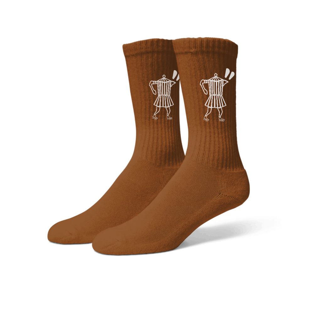 Image of XX COLAO": BROWN SOCKS XX