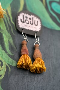 Image 3 of Orange Eucalyptus Flower Earrings