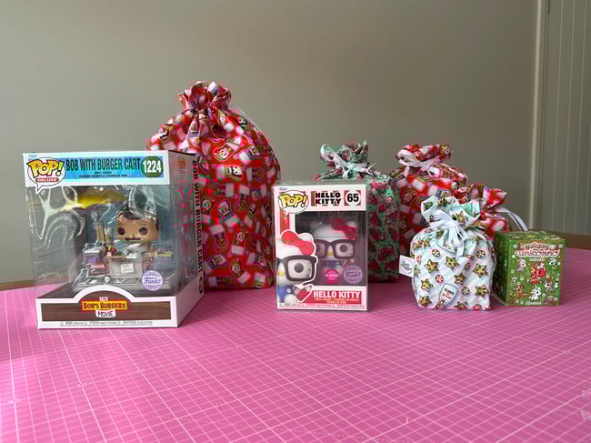 *Limited* Fabric Gift Bag Set of 3 - Milk and Cookies for Santa