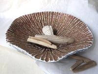 Image 7 of Rustic Wavy Paper Mache Bowl - Coastal art