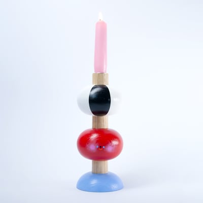 Image of Kerzenhalter-Vasen-Kombi "Jätit rot"