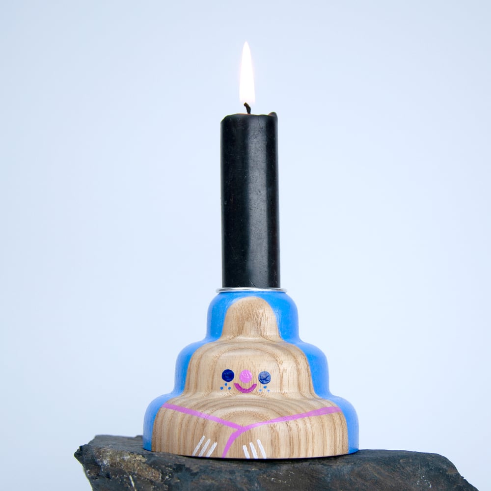 Image of Kerzenhalter "Pudel blau"