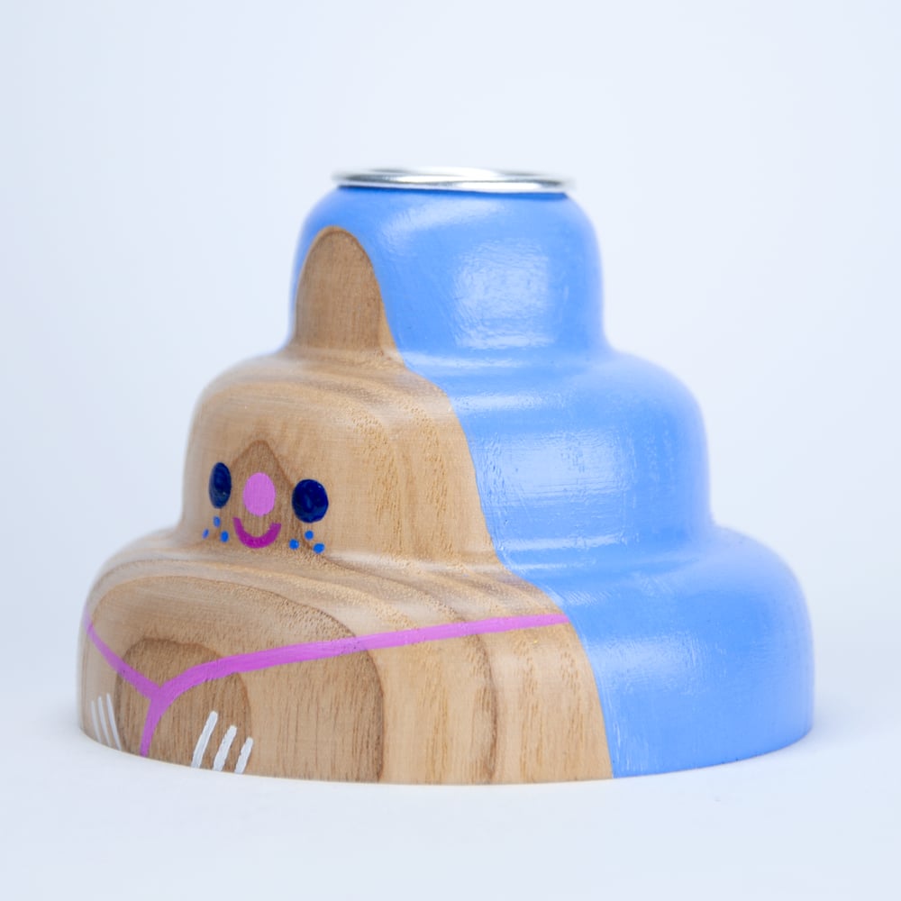 Image of Kerzenhalter "Pudel blau"