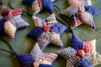 Image 1 of Christmas Star Ornament | Vintage Fabric Patchwork Stuffed Ornament