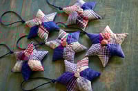 Image 2 of Christmas Star Ornament | Vintage Fabric Patchwork Stuffed Ornament