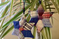 Image 5 of Christmas Star Ornament | Vintage Fabric Patchwork Stuffed Ornament