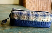 Image 3 of Handmade Boxy Pencil Pouch with Vintage Fabric Charm | Fabric Zipper Pouch