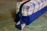 Image 5 of Handmade Boxy Pencil Pouch with Vintage Fabric Charm | Fabric Zipper Pouch