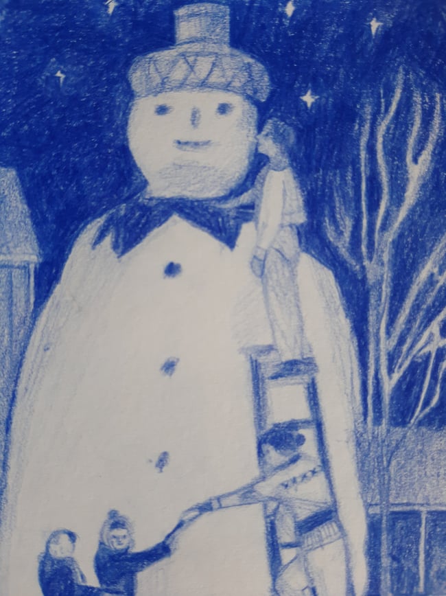 Giant snowman ~ original drawing