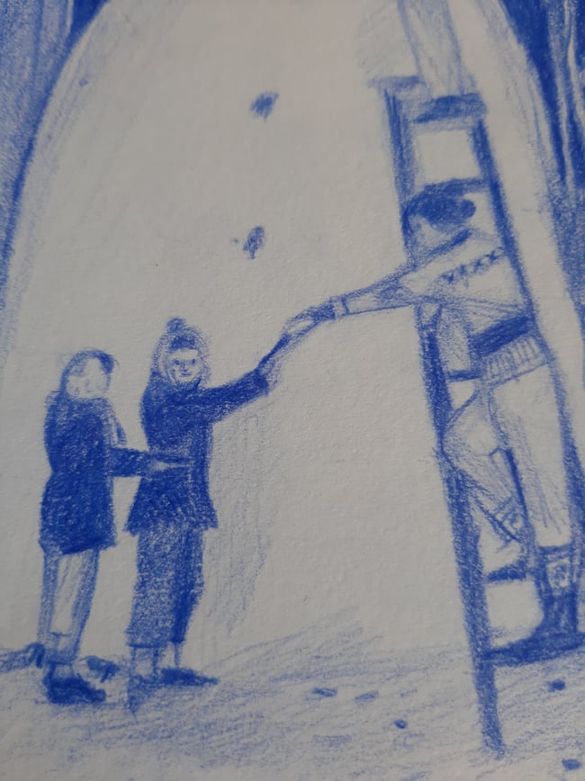 Giant snowman ~ original drawing