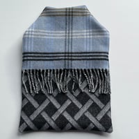 Image 1 of Blue Tartan Reclaimed Cashmere Hot Water Bottle Cover