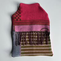 Image 3 of Pink and Blue Stripe Reclaimed Cashmere Hot Water Bottle Cover