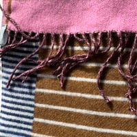 Image 1 of Pink and Blue Stripe Reclaimed Cashmere Hot Water Bottle Cover