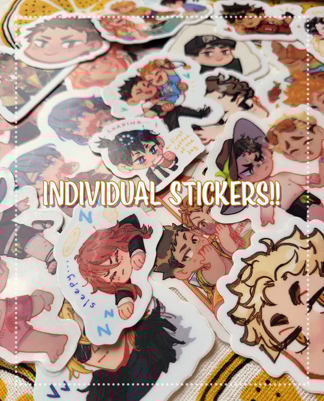 Opaque Vinyl Stickers (HQ!!, FE3H, CSM, BNHA, 3GUN, SUPERBAT)