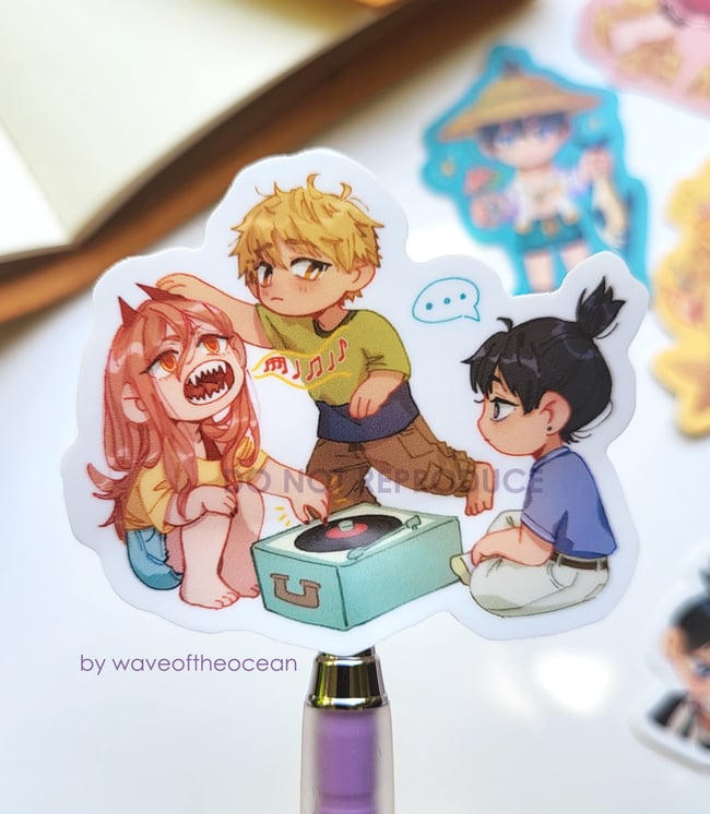 Opaque Vinyl Stickers (HQ!!, FE3H, CSM, BNHA, 3GUN, SUPERBAT)