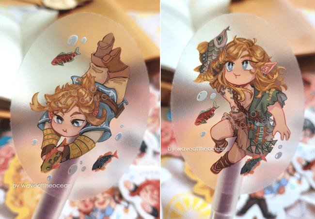 Clear Vinyl Stickers (HQ!!, FE3H, BOTW/TOTK, CSM, 3GUN)