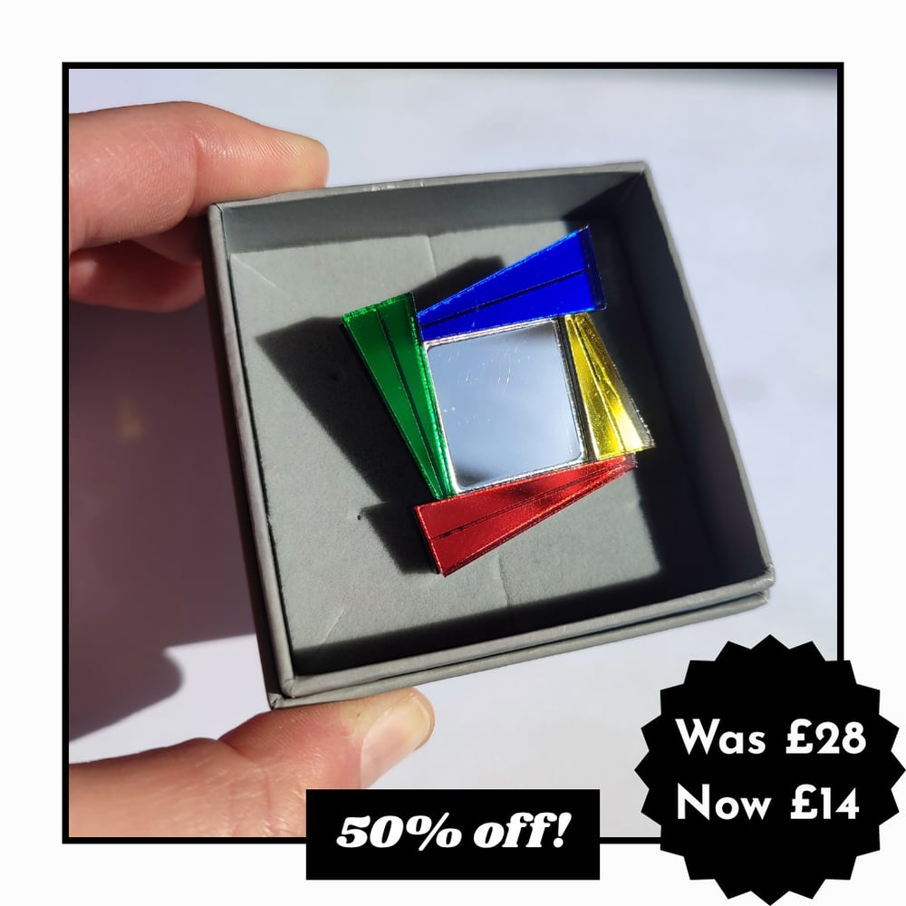 Image of Memphis Inspired Mirror Brooches