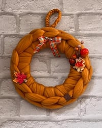 Image 2 of Hand Knitted Autumn Wreath