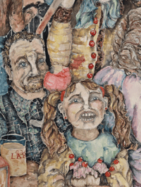 Image 1 of Original Surreal Student-Style Painting, Watercolour and Ink