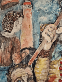 Image 5 of Original Surreal Student-Style Painting, Watercolour and Ink