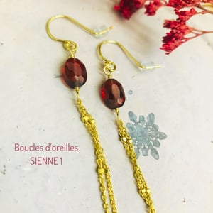 Image of Boucles d'oreilles SIENNE (grenat) - 3 modèles