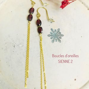 Image of Boucles d'oreilles SIENNE (grenat) - 3 modèles