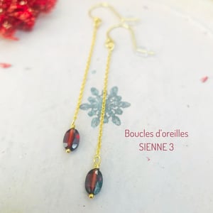 Image of Boucles d'oreilles SIENNE (grenat) - 3 modèles