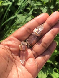 Image 3 of Clear quartz + Copper Earrings 
