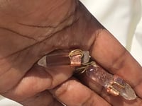 Image 4 of Clear quartz + Copper Earrings 