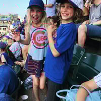 Image 5 of cubs royal blue red 5T courtneycourtney twirl cubbies chicago mlb short sleeve twirly dress