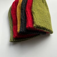 Image 1 of Hand Knitted Ribbed Black Isle Beanie
