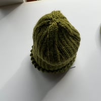 Image 3 of Hand Knitted Ribbed Black Isle Beanie