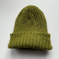 Image 7 of Hand Knitted Ribbed Black Isle Beanie