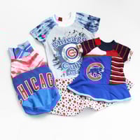 Image 4 of cubs royal blue red 5T courtneycourtney twirl cubbies chicago mlb short sleeve twirly dress