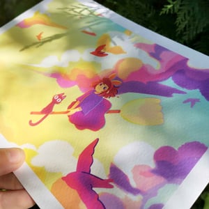 🎨  Print A5 - Kiki dans les nuages