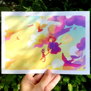 🎨  Print A5 - Kiki dans les nuages