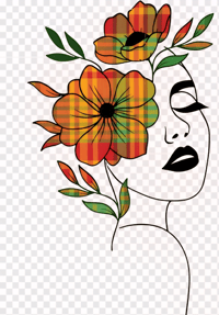 Image 2 of Madras Floral  Hair Design 