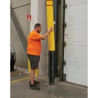 Image 6 of Polyethylene Bollard Cover, 6-5/8" Dia. x 52" L, Red/Yellow Model: KI329