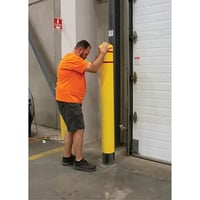 Image 7 of Polyethylene Bollard Cover, 6-5/8" Dia. x 52" L, Red/Yellow Model: KI329