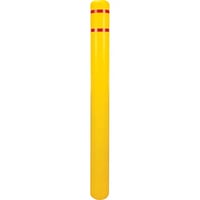 Image 1 of Polyethylene Bollard Cover, 4-1/2" Dia. x 52" L, Red/Yellow Model: KI327