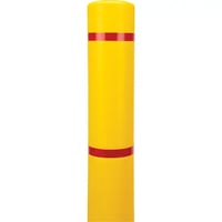 Image 1 of Polyethylene Bollard Cover, 4-1/2" Dia. x 64" L, Red/Yellow Model: KI328