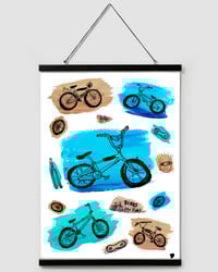 Image 1 of Bikes are Fun hanging canvas print