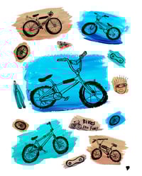 Image 2 of Bikes are Fun hanging canvas print