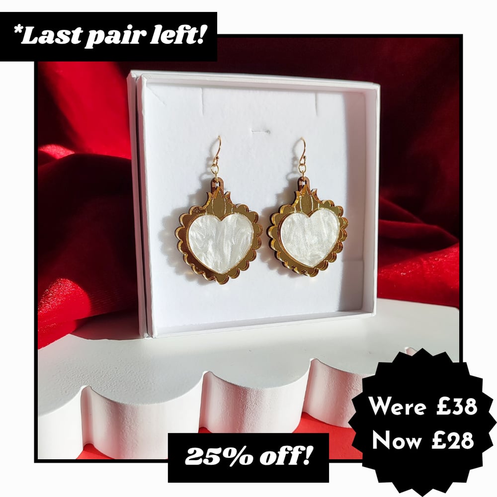 Image of Sacred Heart Stud Drop Earrings