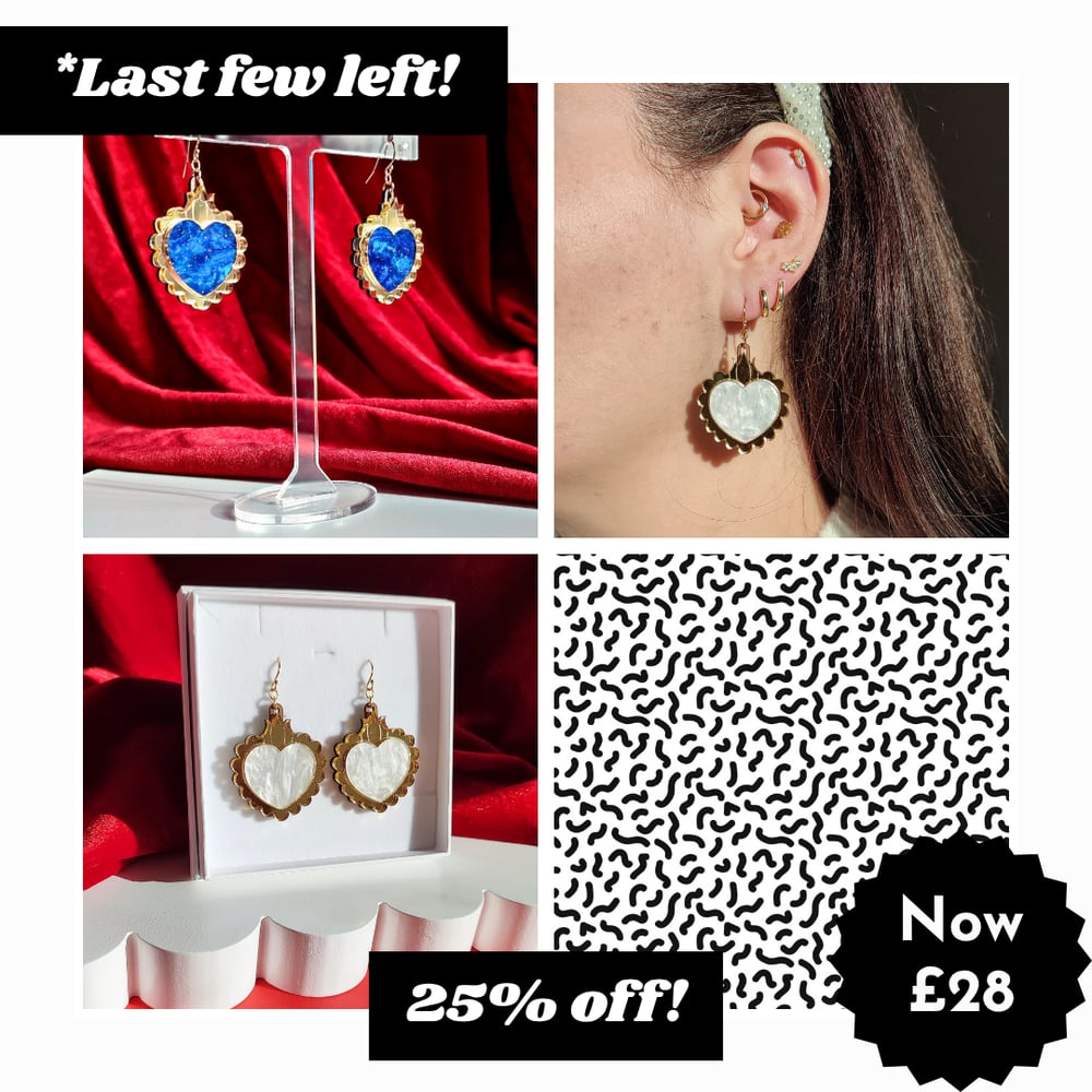 Image of Sacred Heart Stud Drop Earrings