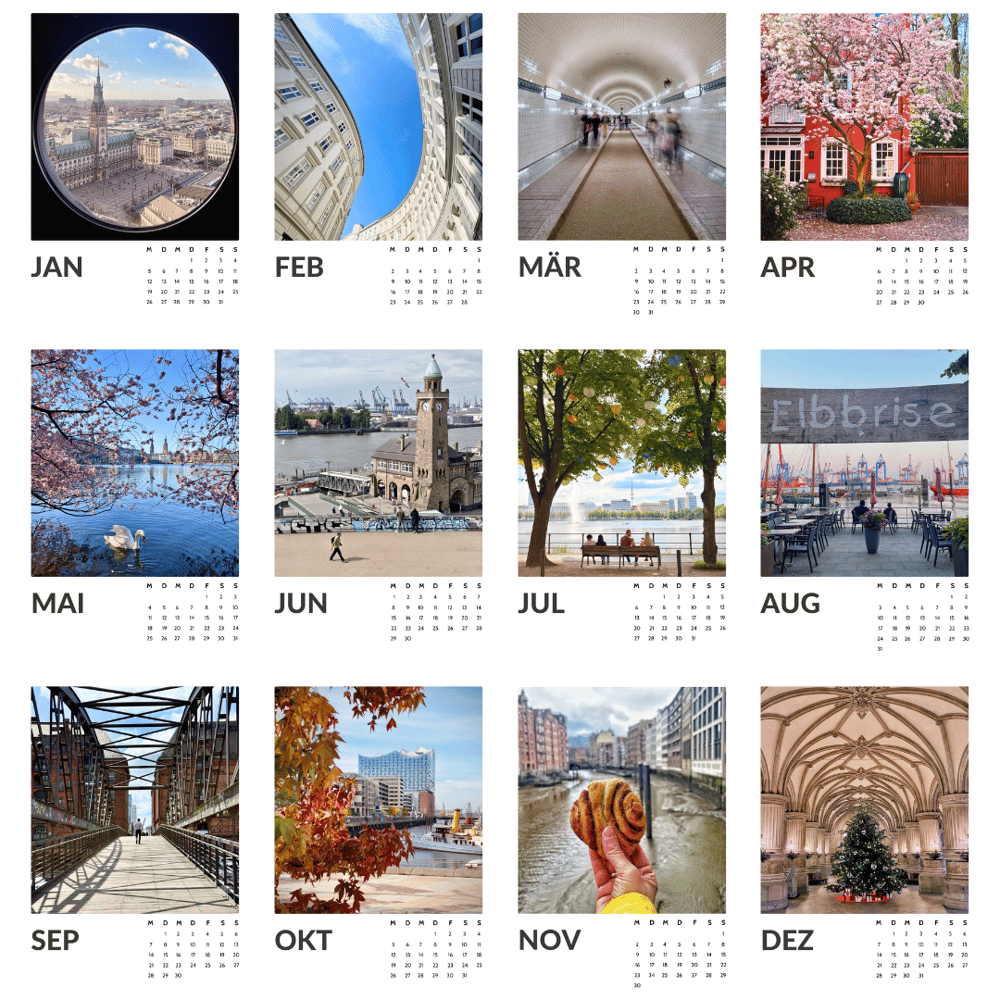 Der Elbville Hamburg Kalender 2026 MIT Klemmbrett (A5)
