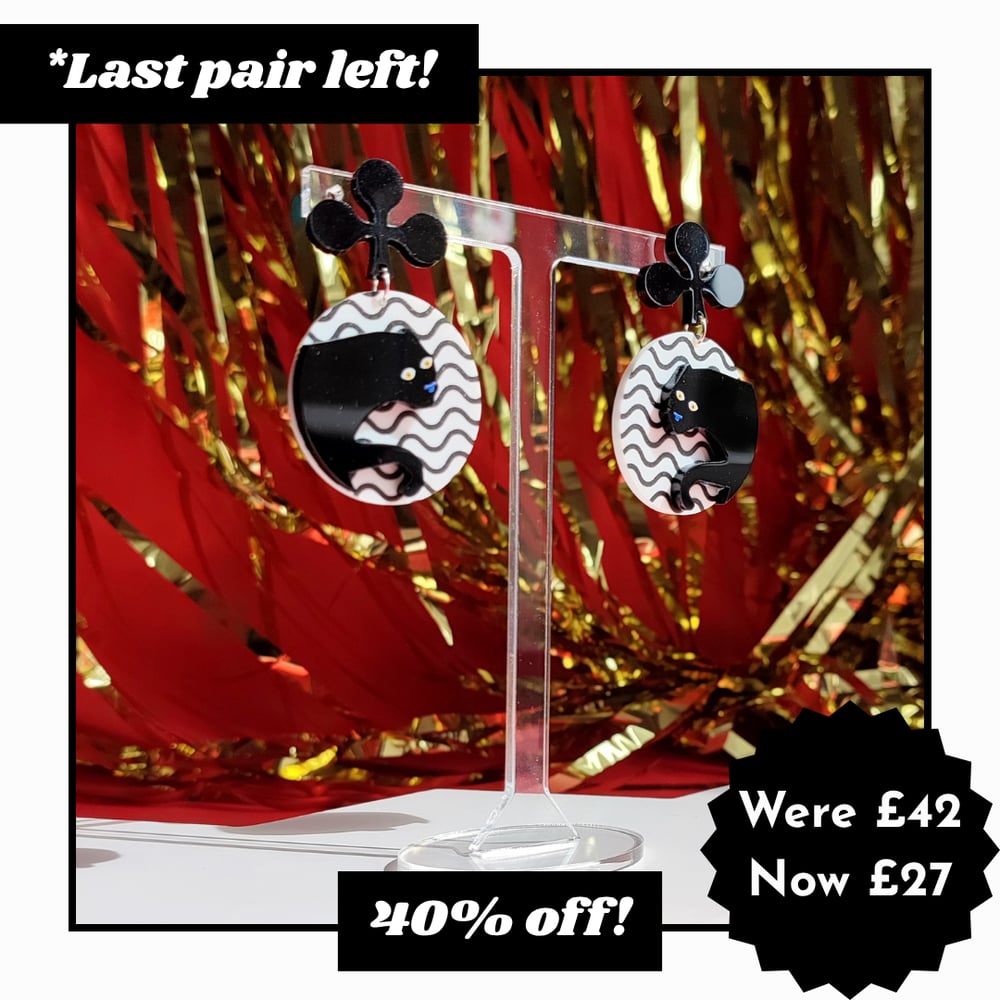 Image of Fox or Panther Statement Acrylic Earrings