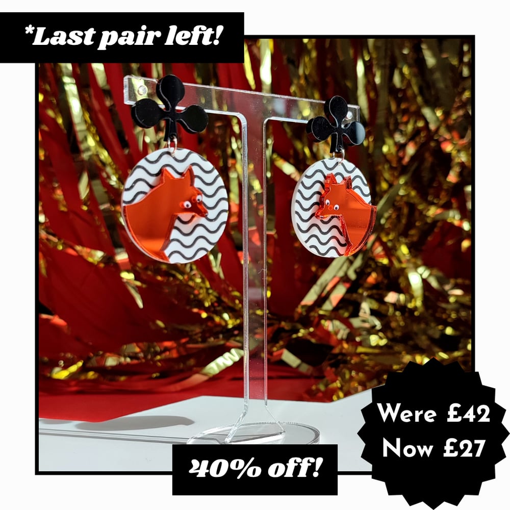 Image of Fox or Panther Statement Acrylic Earrings
