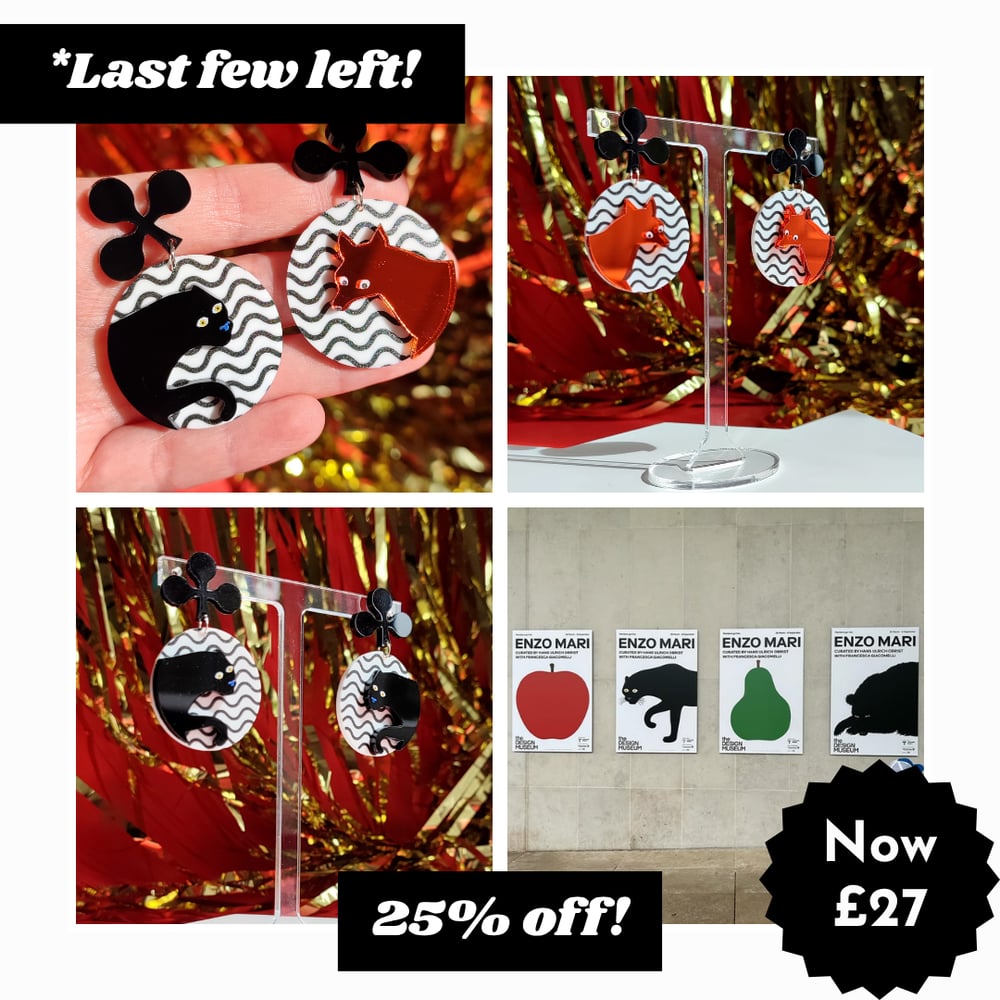 Image of Fox or Panther Statement Acrylic Earrings