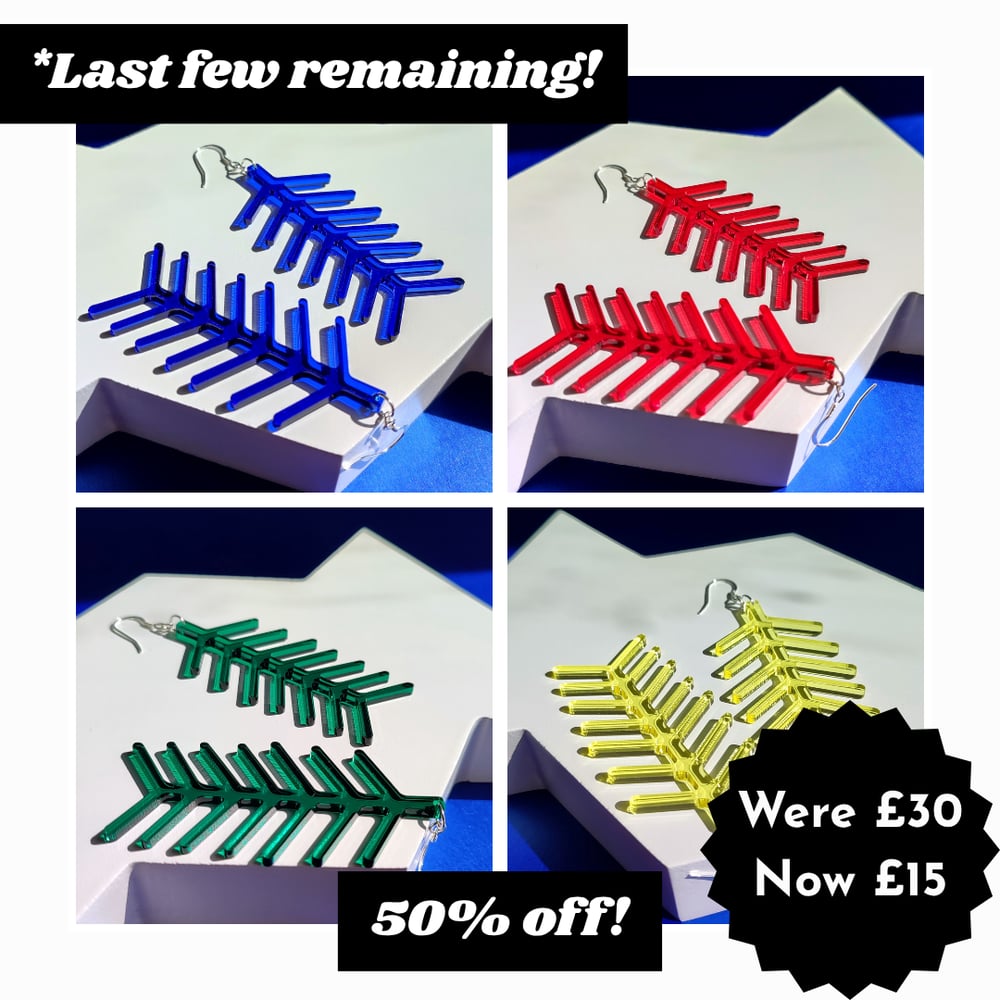 Image of Memphis Inspired Colourful Spine Statement Earrings